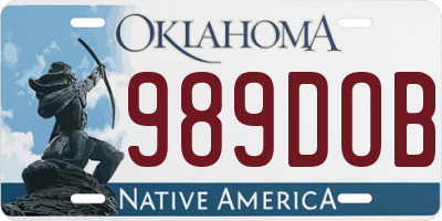 OK license plate 989DOB