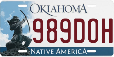 OK license plate 989DOH