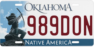 OK license plate 989DON