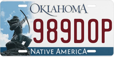 OK license plate 989DOP