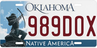 OK license plate 989DOX