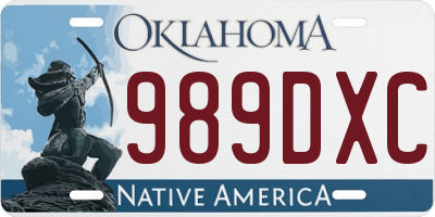OK license plate 989DXC