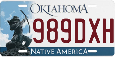 OK license plate 989DXH