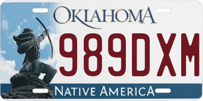 OK license plate 989DXM