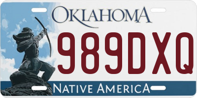 OK license plate 989DXQ