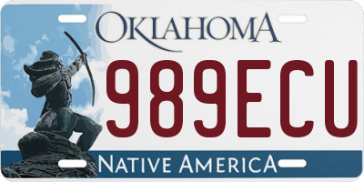 OK license plate 989ECU