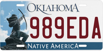 OK license plate 989EDA