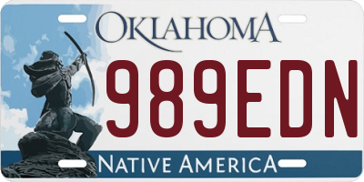 OK license plate 989EDN