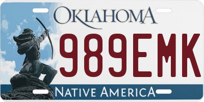 OK license plate 989EMK