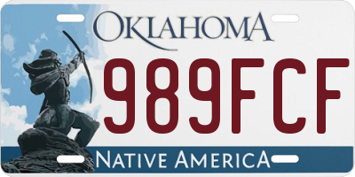 OK license plate 989FCF