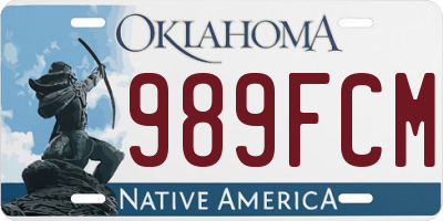 OK license plate 989FCM