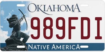 OK license plate 989FDI