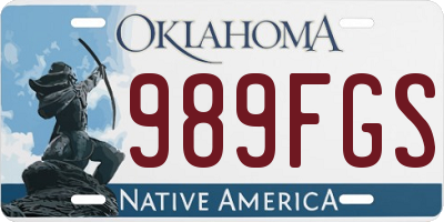 OK license plate 989FGS