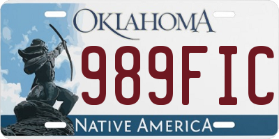 OK license plate 989FIC