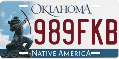 OK license plate 989FKB