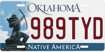 OK license plate 989TYD