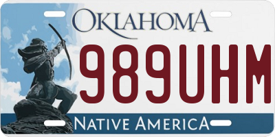 OK license plate 989UHM
