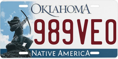 OK license plate 989VEO