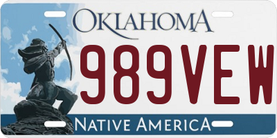 OK license plate 989VEW