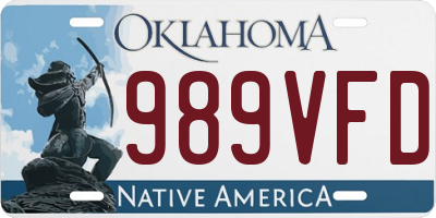 OK license plate 989VFD