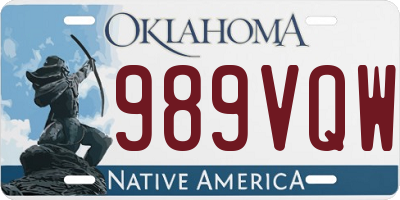 OK license plate 989VQW
