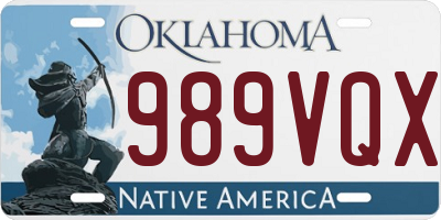 OK license plate 989VQX