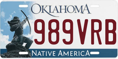 OK license plate 989VRB