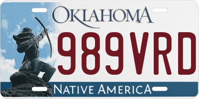 OK license plate 989VRD