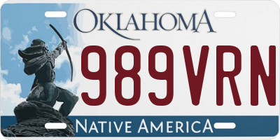OK license plate 989VRN