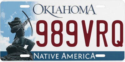 OK license plate 989VRQ