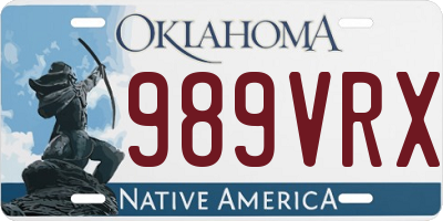 OK license plate 989VRX