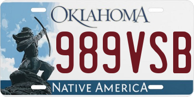 OK license plate 989VSB
