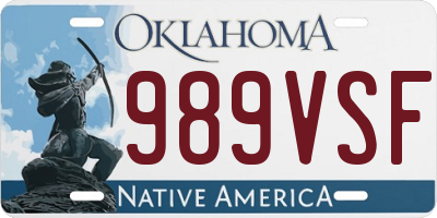 OK license plate 989VSF