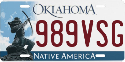 OK license plate 989VSG