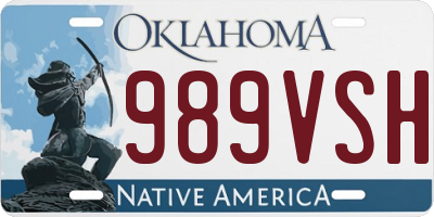 OK license plate 989VSH