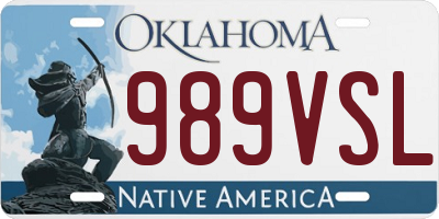 OK license plate 989VSL