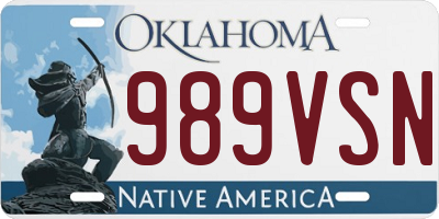 OK license plate 989VSN