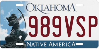 OK license plate 989VSP