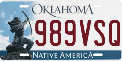 OK license plate 989VSQ