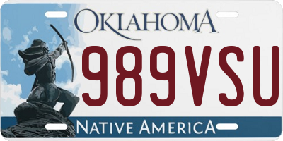 OK license plate 989VSU