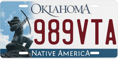 OK license plate 989VTA