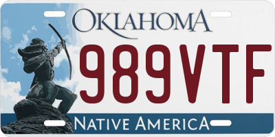 OK license plate 989VTF