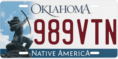 OK license plate 989VTN
