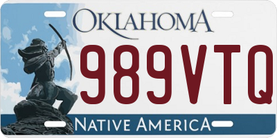 OK license plate 989VTQ