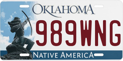 OK license plate 989WNG