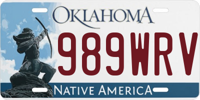 OK license plate 989WRV