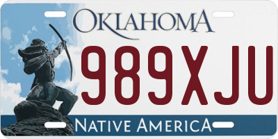 OK license plate 989XJU