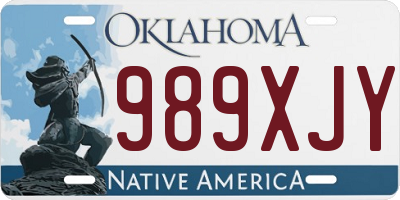 OK license plate 989XJY