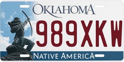 OK license plate 989XKW