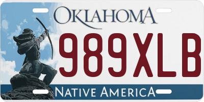 OK license plate 989XLB